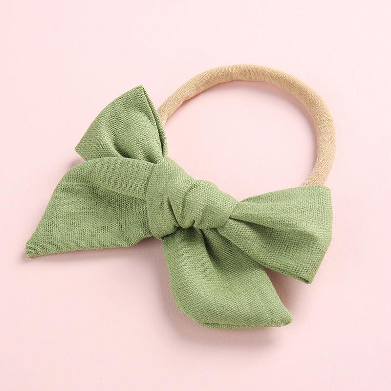 Wholesale Children's Cotton Bow Hair Circle Infant Baby Solid Color Super Soft Headband - PrettyKid