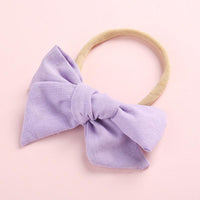 Wholesale Children's Cotton Bow Hair Circle Infant Baby Solid Color Super Soft Headband - PrettyKid