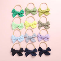 Wholesale Children's Cotton Bow Hair Circle Infant Baby Solid Color Super Soft Headband - PrettyKid