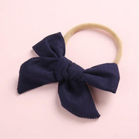 Wholesale Children's Cotton Bow Hair Circle Infant Baby Solid Color Super Soft Headband - PrettyKid