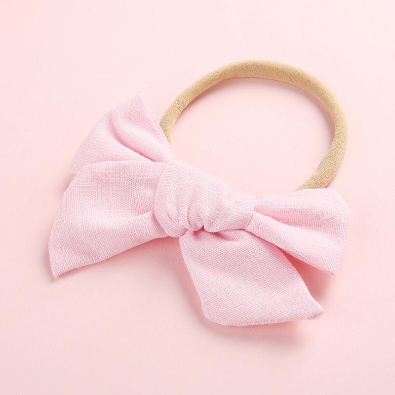 Wholesale Children's Cotton Bow Hair Circle Infant Baby Solid Color Super Soft Headband - PrettyKid