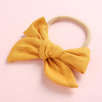 Wholesale Children's Cotton Bow Hair Circle Infant Baby Solid Color Super Soft Headband - PrettyKid