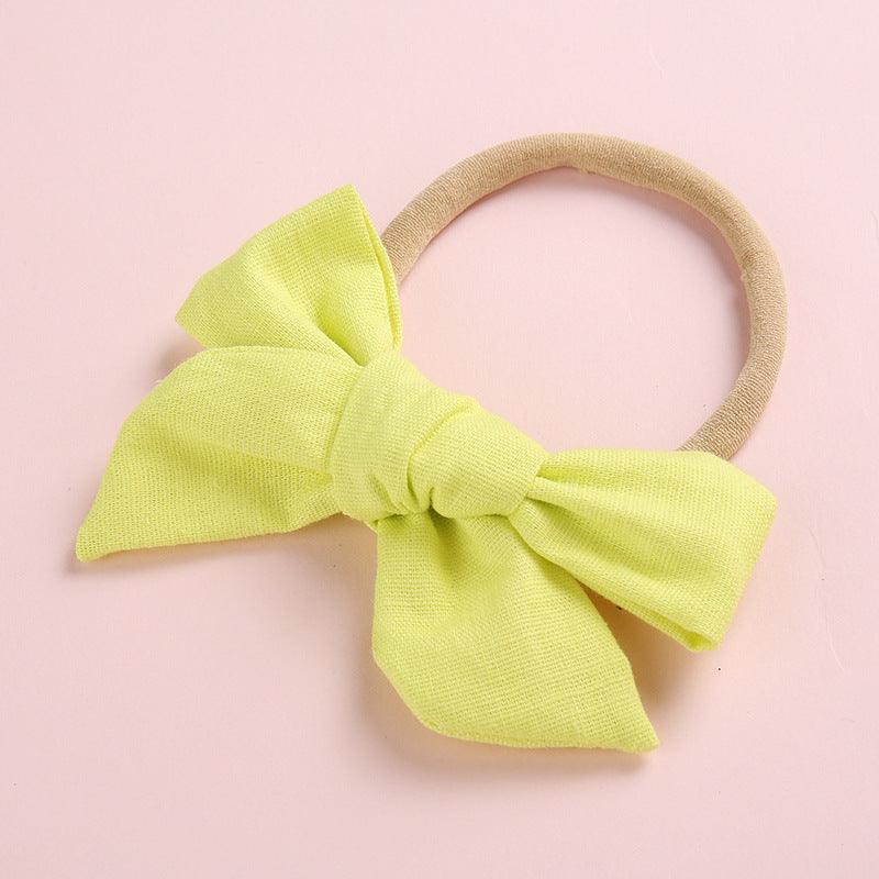 Wholesale Children's Cotton Bow Hair Circle Infant Baby Solid Color Super Soft Headband - PrettyKid