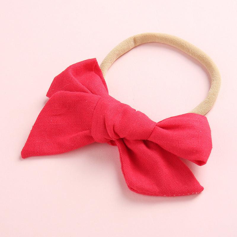 Wholesale Children's Cotton Bow Hair Circle Infant Baby Solid Color Super Soft Headband - PrettyKid