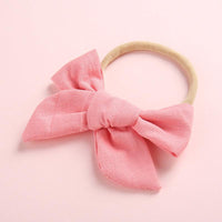 Wholesale Children's Cotton Bow Hair Circle Infant Baby Solid Color Super Soft Headband - PrettyKid