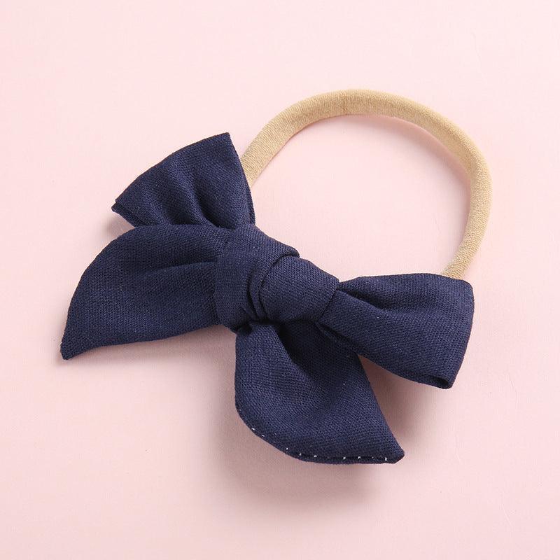 Wholesale Children's Cotton Bow Hair Circle Infant Baby Solid Color Super Soft Headband - PrettyKid