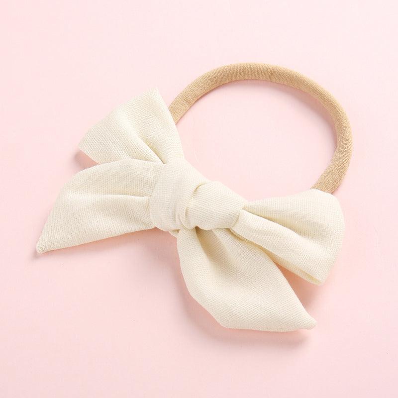 Wholesale Children's Cotton Bow Hair Circle Infant Baby Solid Color Super Soft Headband - PrettyKid