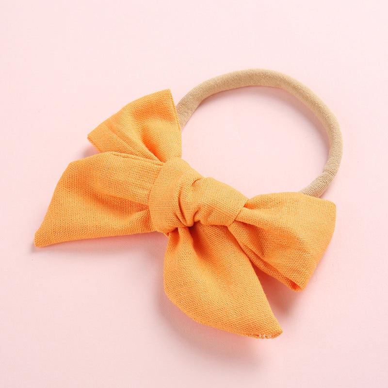 Wholesale Children's Cotton Bow Hair Circle Infant Baby Solid Color Super Soft Headband - PrettyKid