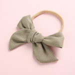Wholesale Children's Cotton Bow Hair Circle Infant Baby Solid Color Super Soft Headband - PrettyKid