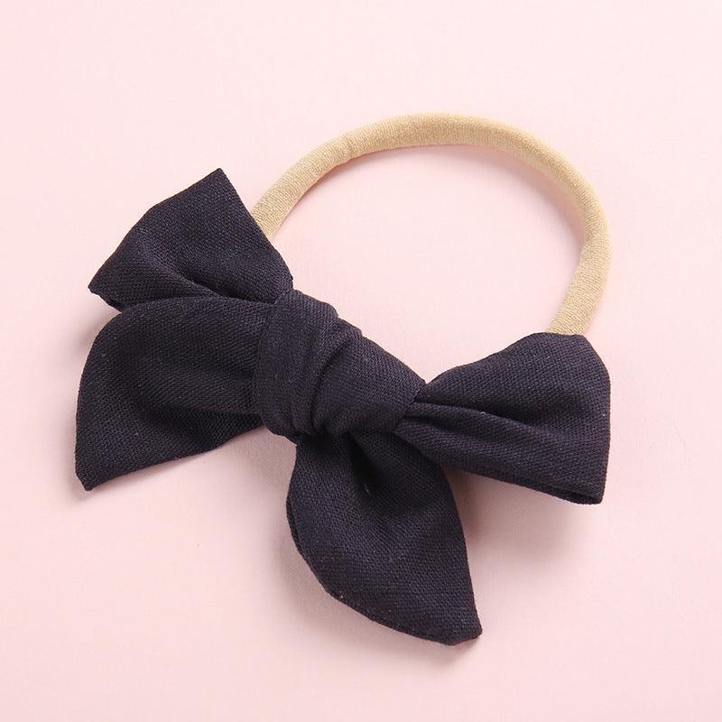 Wholesale Children's Cotton Bow Hair Circle Infant Baby Solid Color Super Soft Headband - PrettyKid