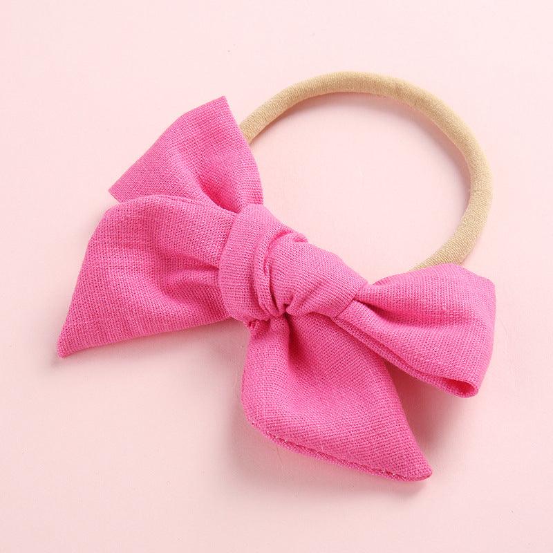 Wholesale Children's Cotton Bow Hair Circle Infant Baby Solid Color Super Soft Headband - PrettyKid