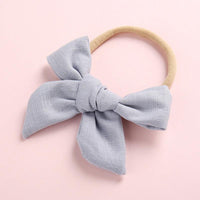 Wholesale Children's Cotton Bow Hair Circle Infant Baby Solid Color Super Soft Headband - PrettyKid