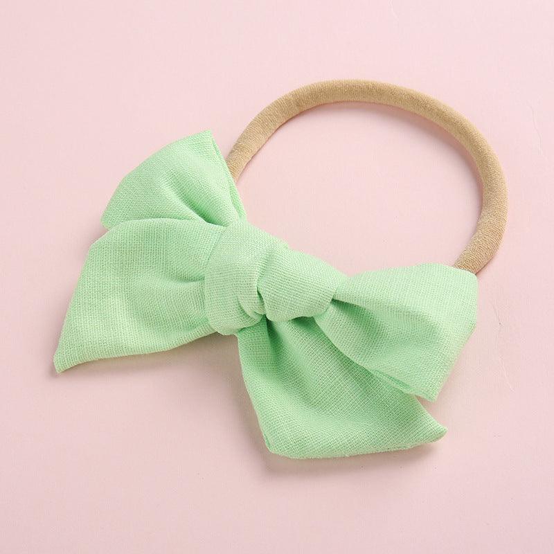 Wholesale Children's Cotton Bow Hair Circle Infant Baby Solid Color Super Soft Headband - PrettyKid