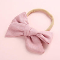 Wholesale Children's Cotton Bow Hair Circle Infant Baby Solid Color Super Soft Headband - PrettyKid