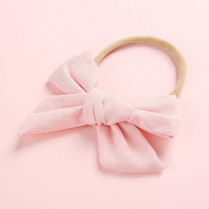 Wholesale Children's Cotton Bow Hair Circle Infant Baby Solid Color Super Soft Headband - PrettyKid