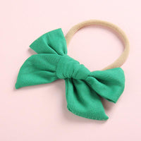 Wholesale Children's Cotton Bow Hair Circle Infant Baby Solid Color Super Soft Headband - PrettyKid