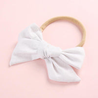 Wholesale Children's Cotton Bow Hair Circle Infant Baby Solid Color Super Soft Headband - PrettyKid