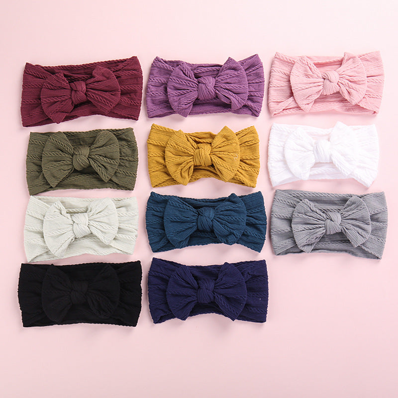 Baby Butterfly Hair Band Soft Jacquard Nylon Girls Wide Scarf Kids Designer Wholesale - PrettyKid