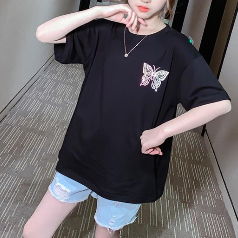 2-piece Butterfly Pattern T-shirt & Shorts for Girl - PrettyKid