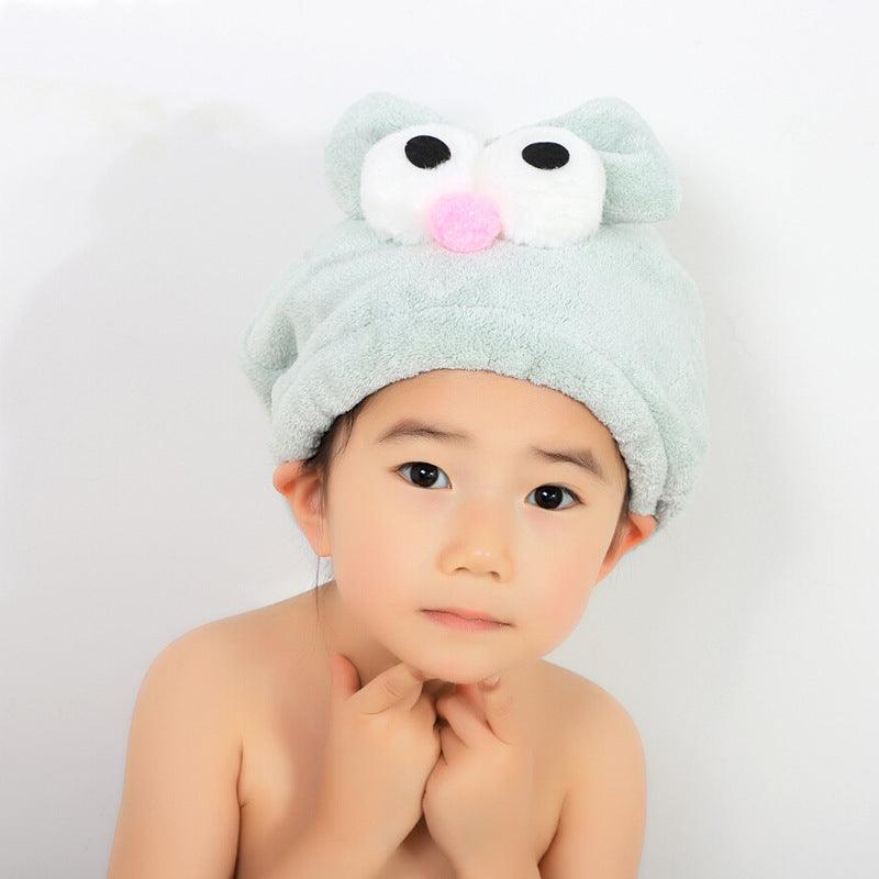 Cartoon Bath Cap Soft and Absorbent Children's Coral Hair Cap - PrettyKid