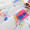 Toddler Girls Cartoon Bird Print Dress Belt Bow Princess Dress - PrettyKid