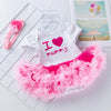 Mother's Day Baby Clothes 0-2 Years Old Baby Child Skirt Soft Yarn Harness Skirt Headdress Two-piece Set - PrettyKid