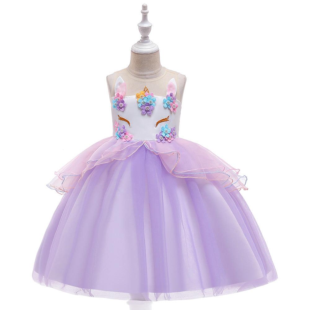 Children Girl's Unicorn Dress Children's Clothes Wholesale Suppliers - PrettyKid