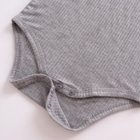 Solid Sleeveless Knitted Bodysuit Wholesale children's clothing - PrettyKid