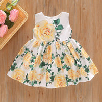 Beautiful Flower Print Crystal Diamond Princess Dress - PrettyKid