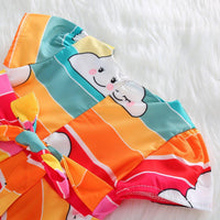 Toddler Girls Cartoon Cloud Print Dress Irregular Skirt Princess Dress - PrettyKid