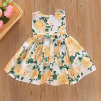 Beautiful Flower Print Crystal Diamond Princess Dress - PrettyKid