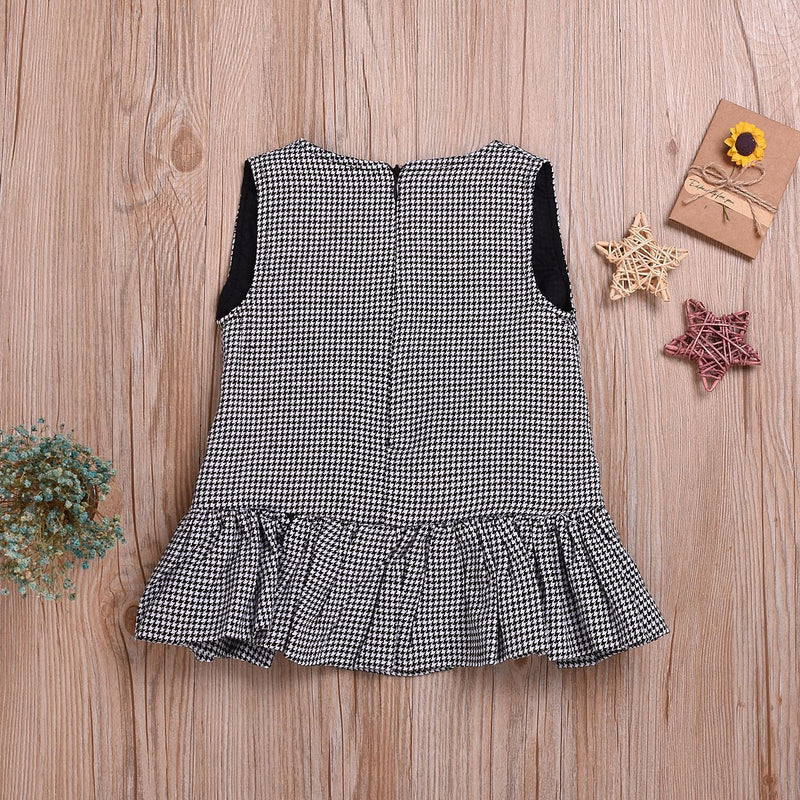 Toddler Girls Plaid Bow Pleated Dress - PrettyKid