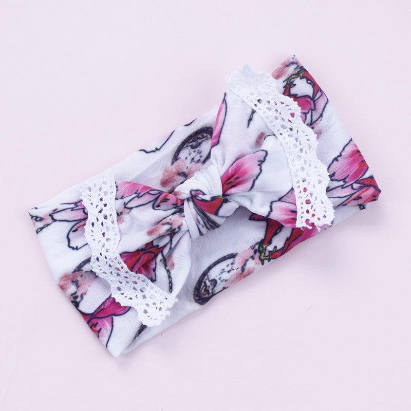 Children‘s Lace Cartoon Printed Wide Nylon Hair Accessories Cheap Childrens Clothes Wholesale - PrettyKid