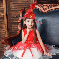 Girls Party Dress Princess Tutu Skirt Girls Star Mesh Dress With Hat - PrettyKid