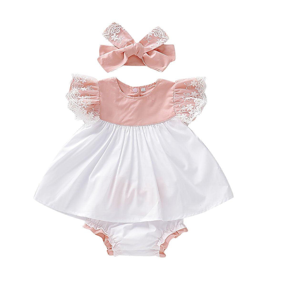 3-Piece Ruffled Top, Bow Decor Shorts and Headband - PrettyKid