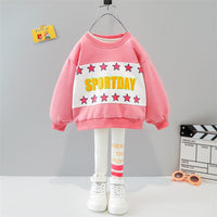 wholesale baby clothes near me Baby Letter Pattern Long Sleeves Top & Pants - PrettyKid