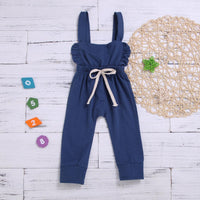 Toddler Kids Girls' Cotton Striped Straps Jumpsuit - PrettyKid