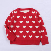 Mommy and Me Cotton Round Neck Love Embroidered Sweater - PrettyKid