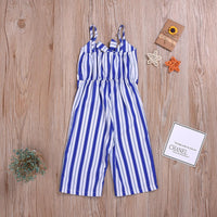 Summer toddler kids girls' striped suspender Jumpsuit - PrettyKid