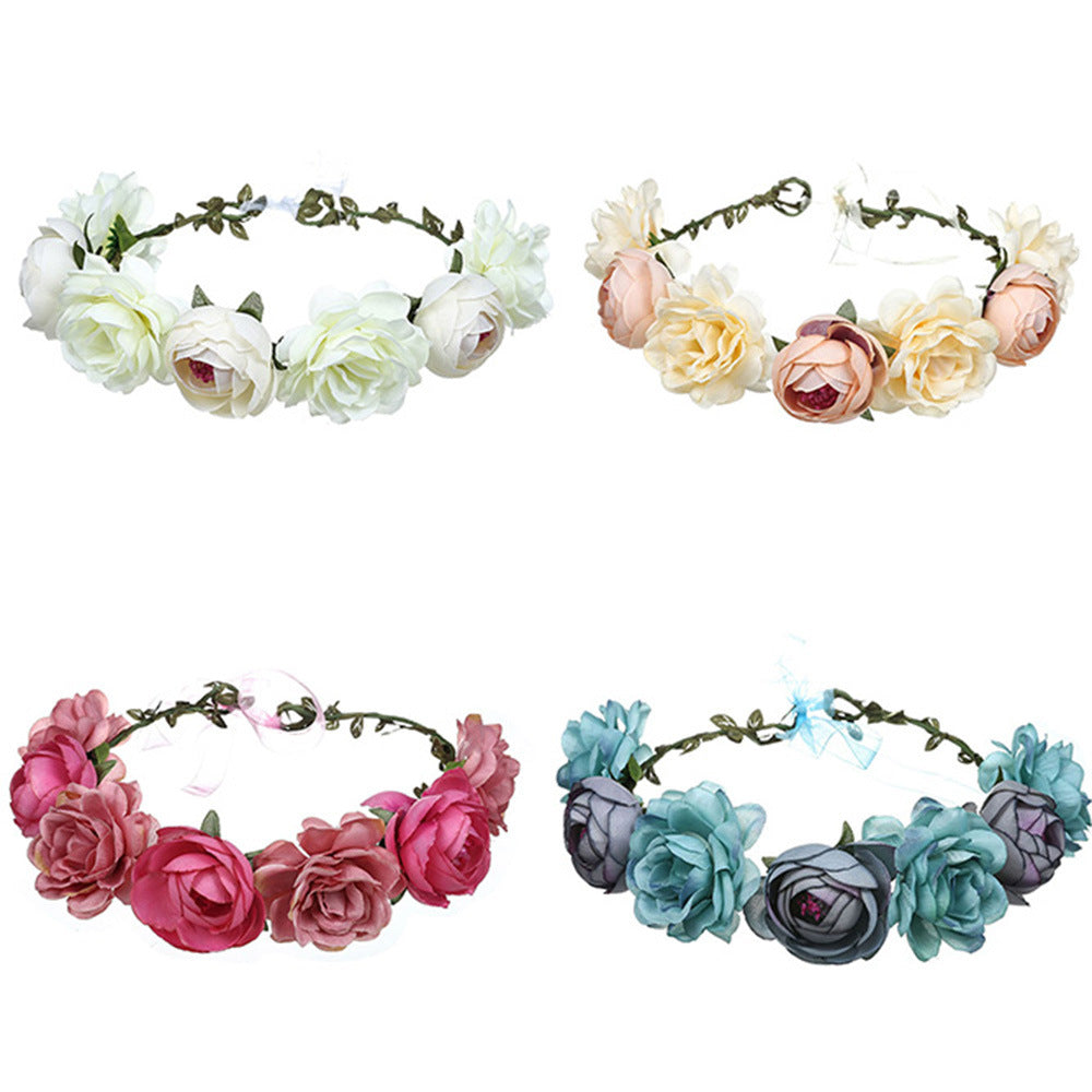 Ladies Girls Multi-color Simulation of Flowers Fabric Garland Jewelry - PrettyKid