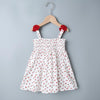 New Born Girl Cherry Print Strap Dress - PrettyKid