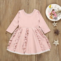 Fashionable Girl Lace Long-Sleeve Dress - PrettyKid