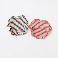 Toddler Girls' Cotton Stripe Round Neck T-Shirt Top - PrettyKid