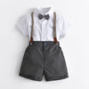 9M-4Y Boys Suit Sets White Shirts & Suspender Shorts Wholesale Toddler Boy Clothes - PrettyKid
