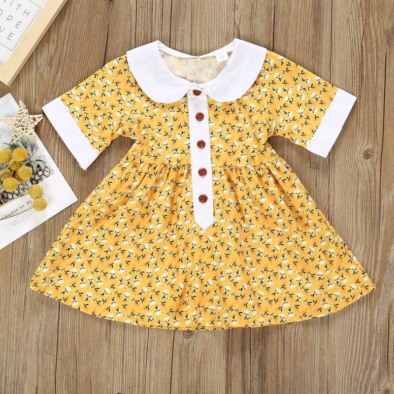 Beautiful Doll Collar Floral Allover Dress - PrettyKid