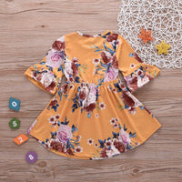 Toddler Girls Flower Allover Flare Sleeve Princess Dress - PrettyKid