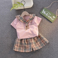 2-piece T-shirt & Plaid Pants for Toddler Girl - PrettyKid