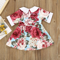 Beautiful Doll Collar Floral Allover Dress - PrettyKid