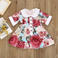 Beautiful Doll Collar Floral Allover Dress - PrettyKid