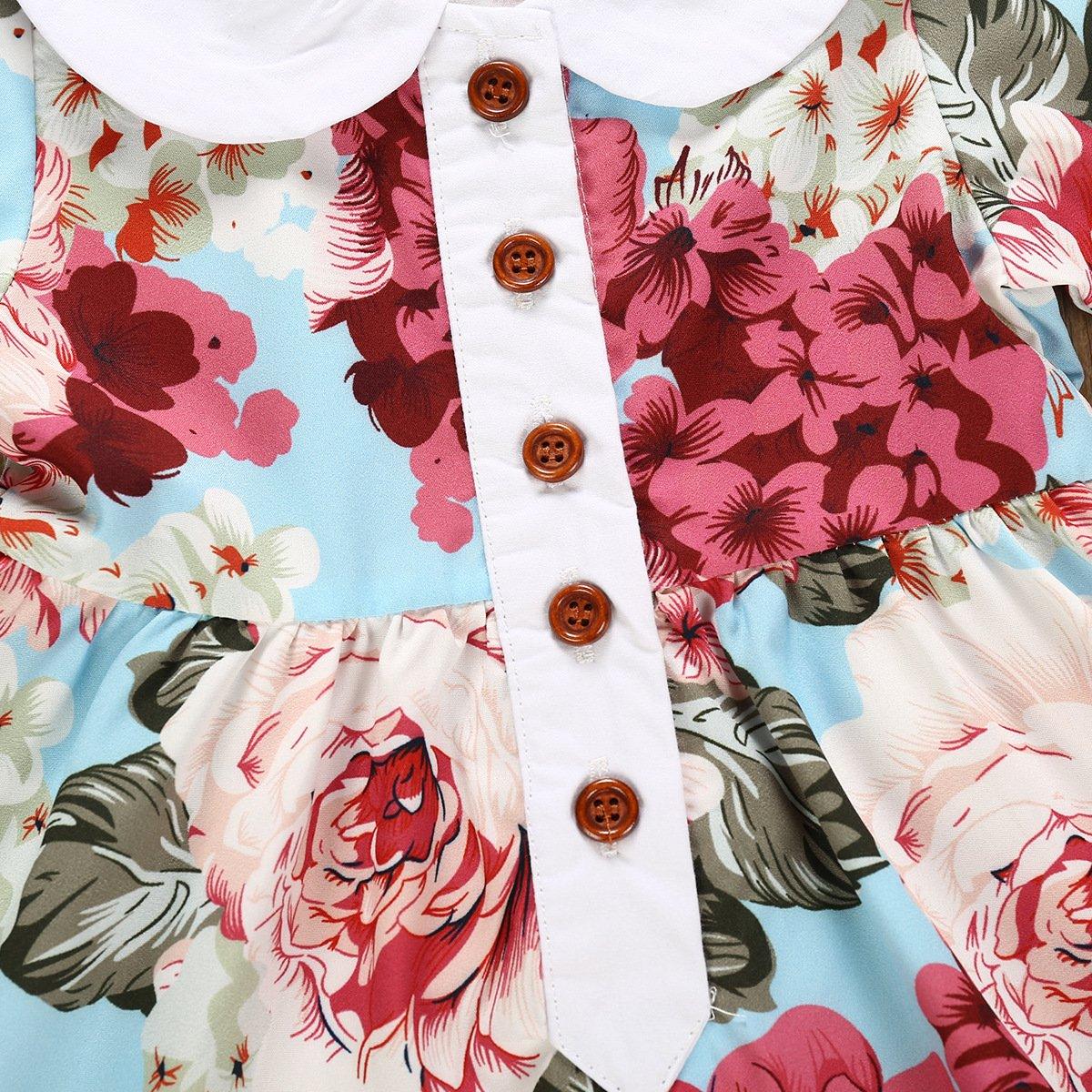 Beautiful Doll Collar Floral Allover Dress - PrettyKid